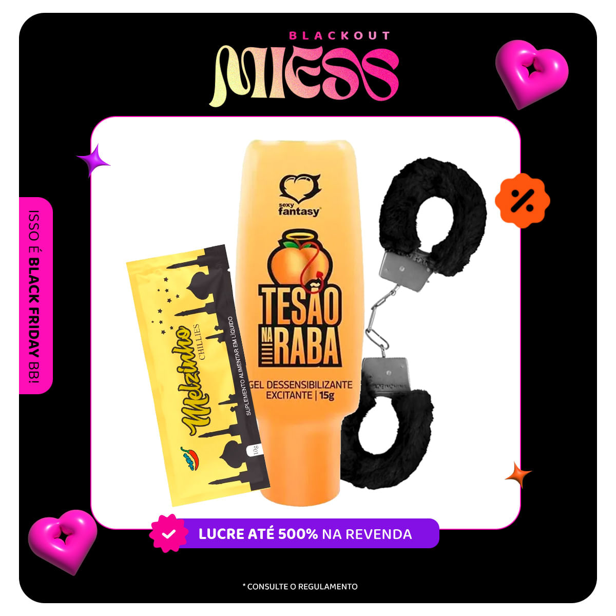 Kit Promocional com Melzinho Arabe Tesão na Raba e Algema