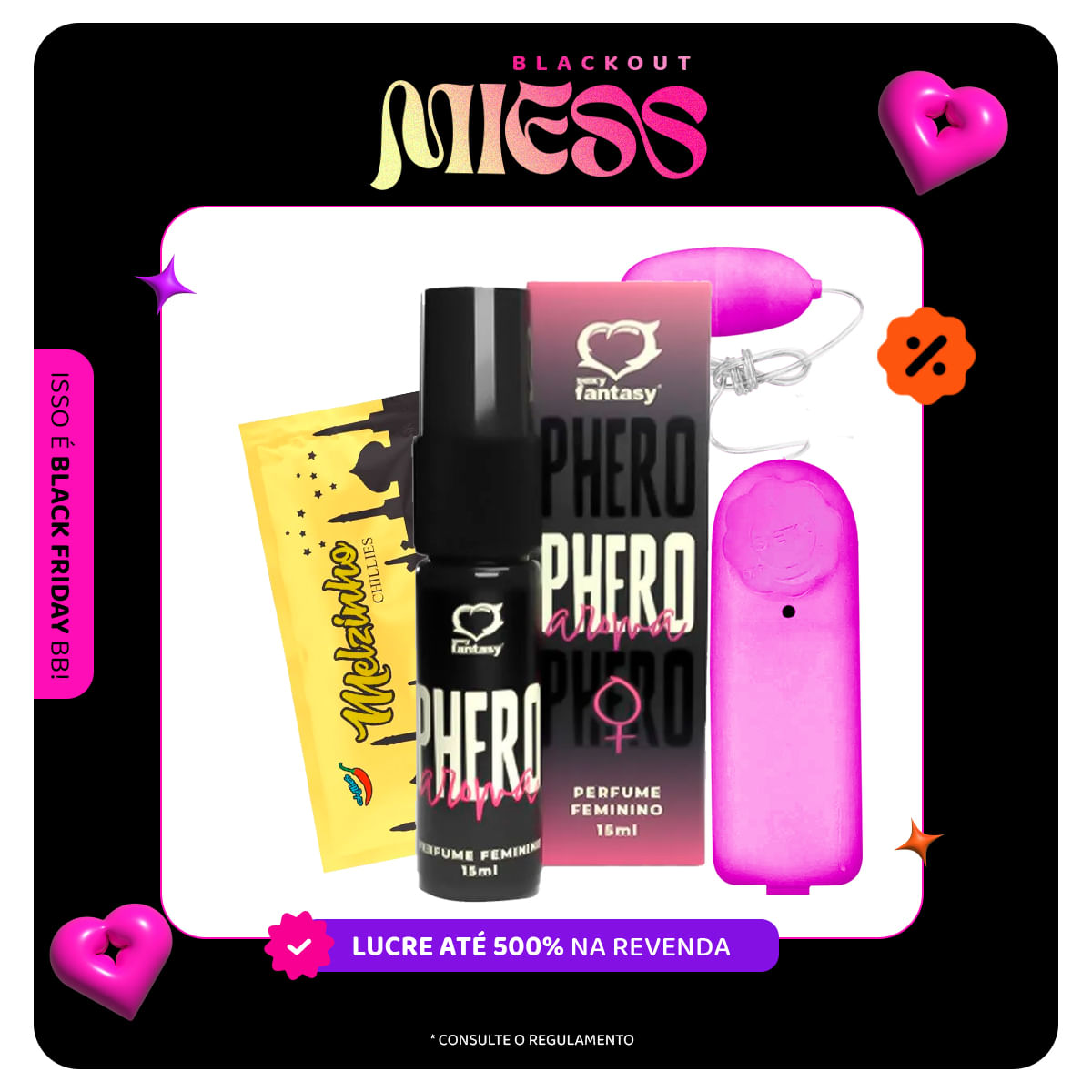 Kit Promocional com Melzinho Arabe Bullet e Perfume Phero Aroma Feminino