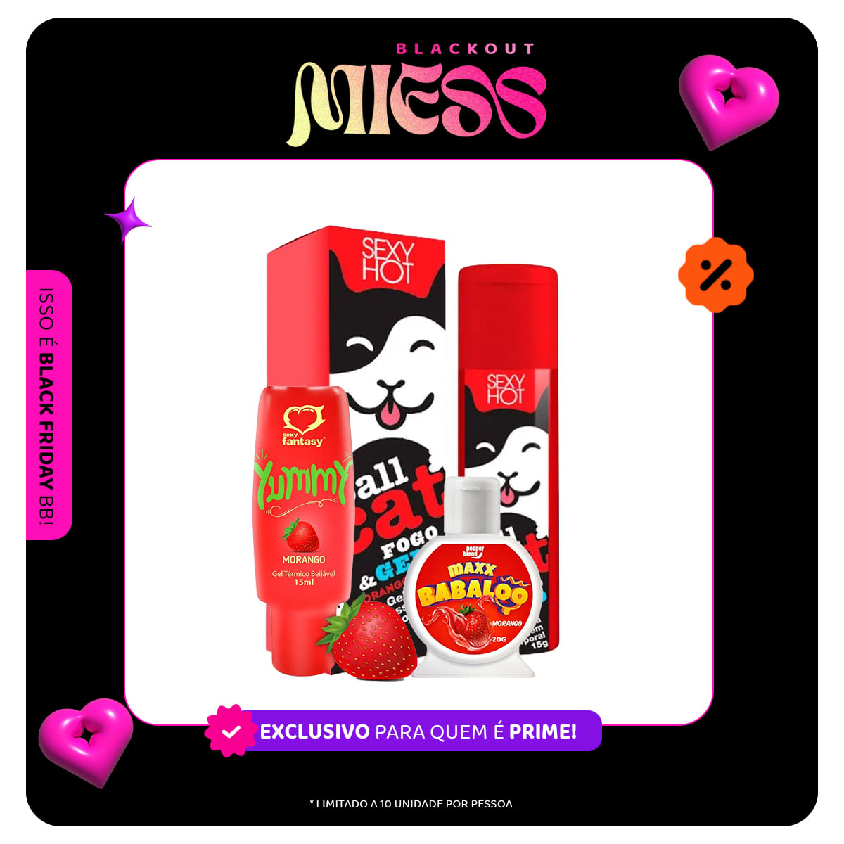 Kit Ball Cat Gel Beijável Maxx Babaloo Gel Comestível e Yummy Gel Térmico Beijável