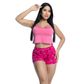 Pijama Shorts e Cropped Estampado Hot Love