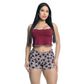 Pijama Shorts e Cropped Estampado Hot Love