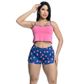 Pijama Shorts e Cropped Estampado Hot Love