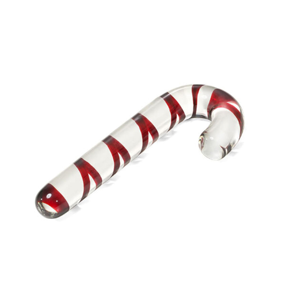 Plug Anal de Vidro em Formato Bengala de Natal com Espiral Vermelha 3R Import