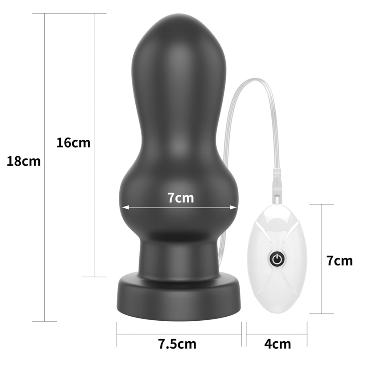 Rammer Plug Anal Escalonado com 7 Modos de Vibração e 3 Velocidades Tamanho Grande Vip Mix