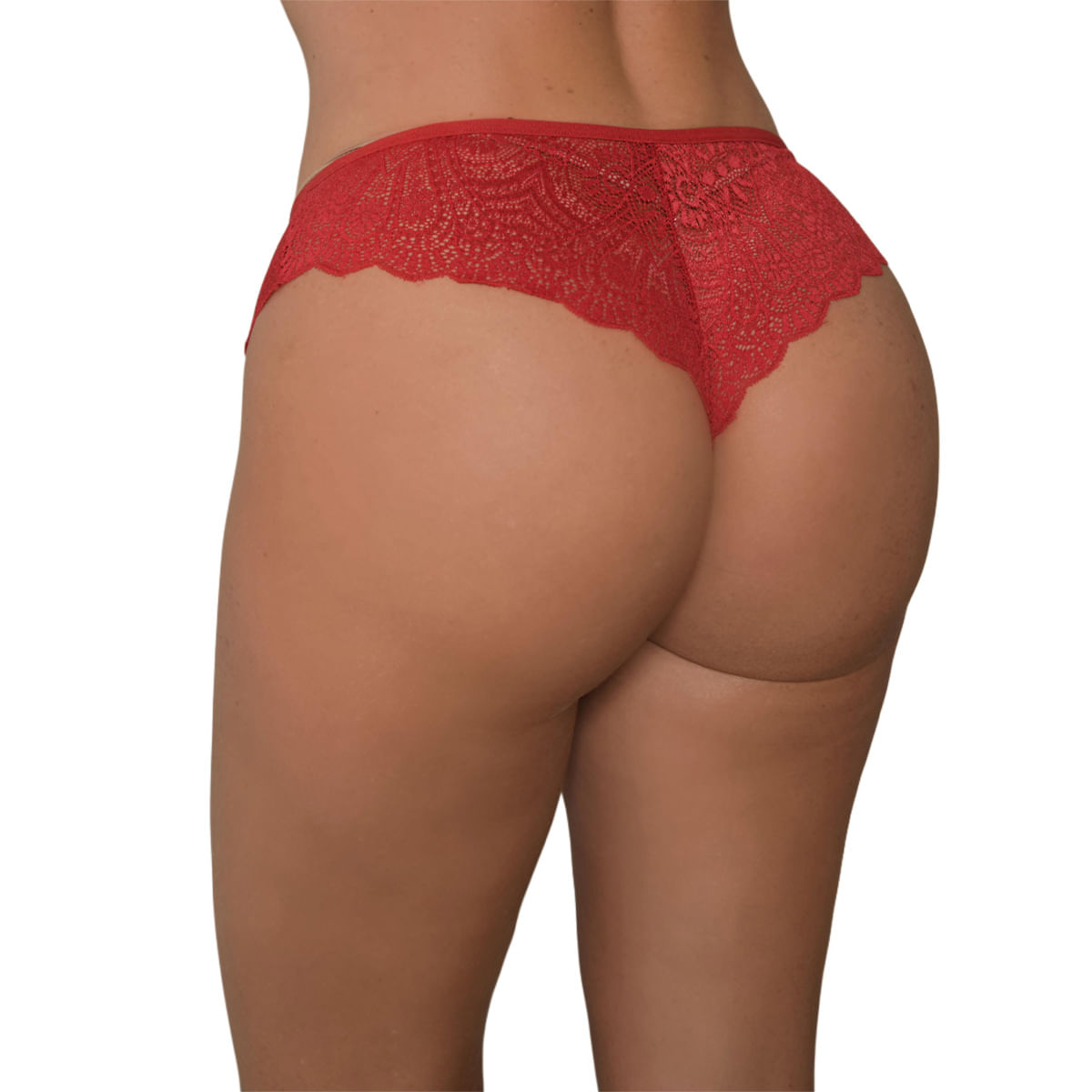 Calcinha Tanga Secretária em Renda com Abertura Frontal My Fábrica