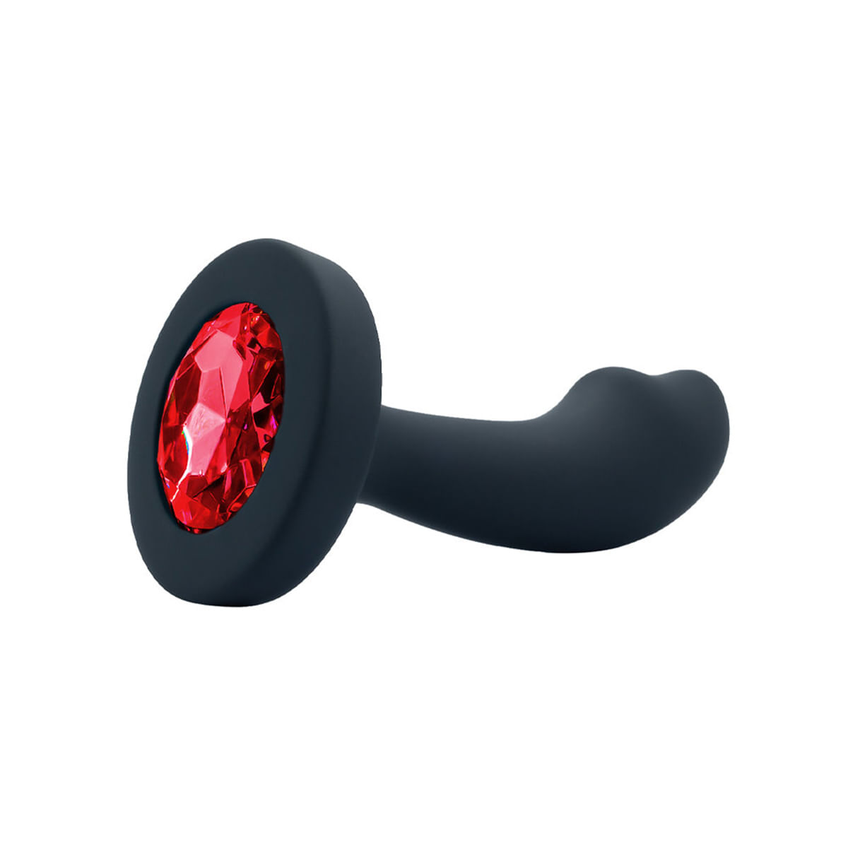 Plug Anal Curvado em Silicone com Pedra Tamanho P Vip Mix Plug Anal Curvado em Silicone com Pedra Tamanho P Vip Mix