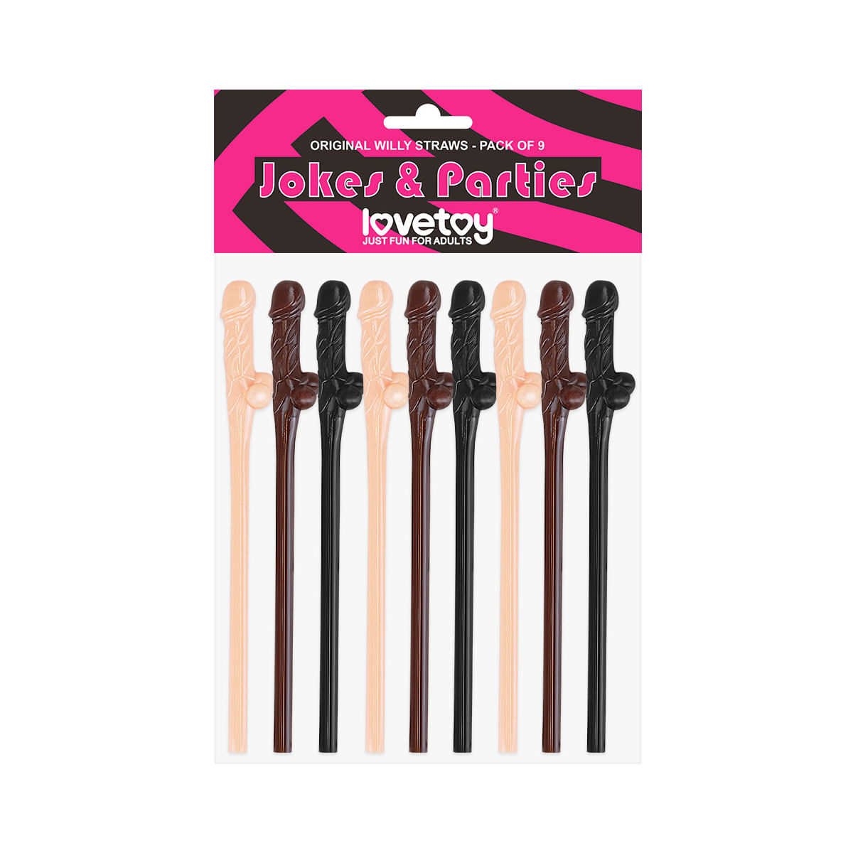 Kit com 9 Canudos de Pênis Original Willy Straws Bege Marrom e Preto Vip Mix Kit com 9 Canudos de Pênis Original Willy Straws Bege Marrom e Preto Vip Mix