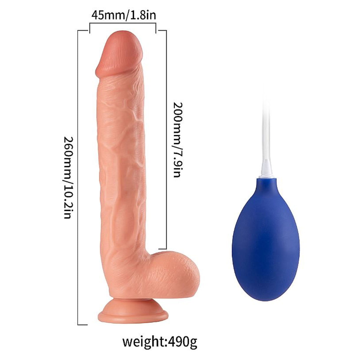 Pênis Realístico com Spray de Água 26 x 4,5 Sexy Import