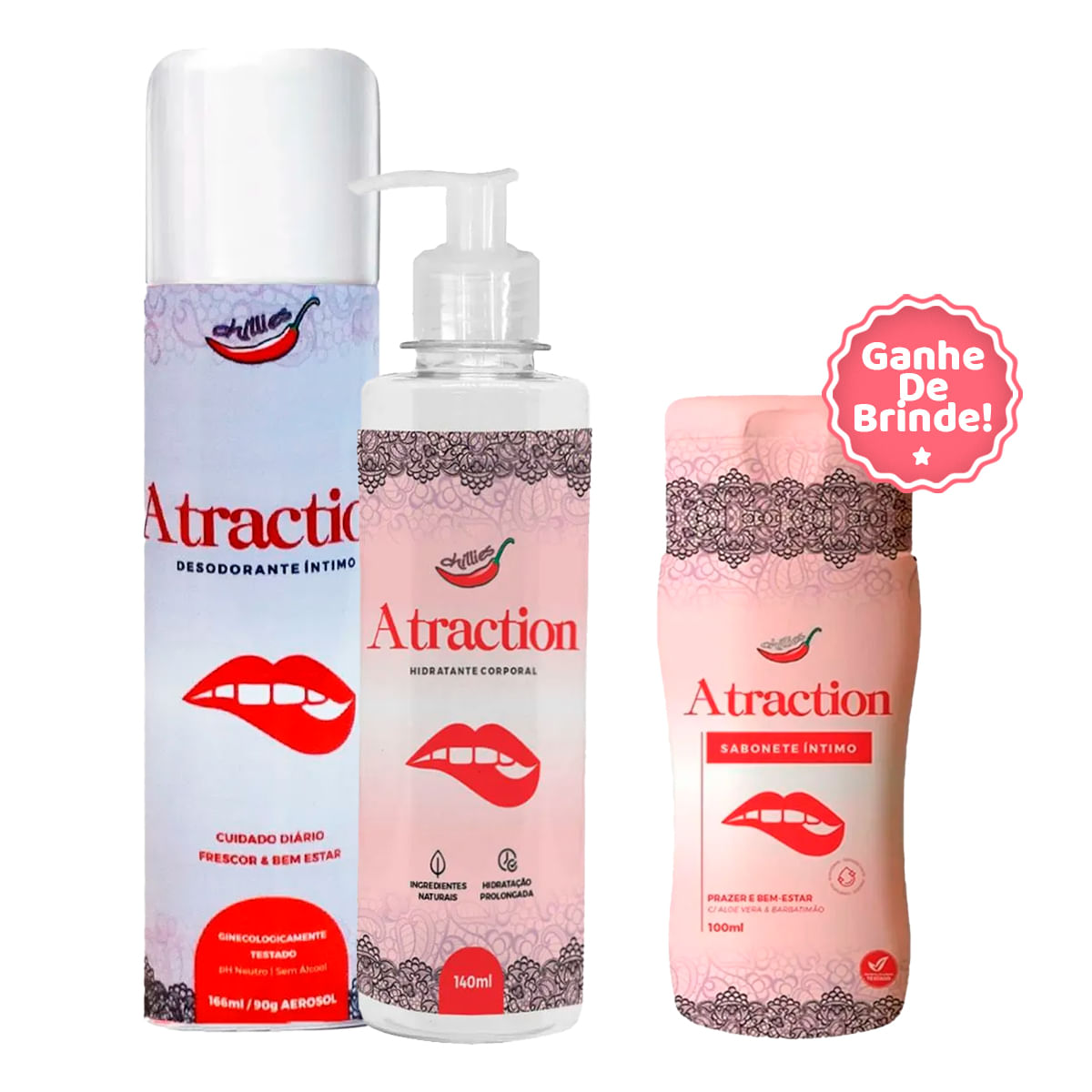 Kit Promocional Atraction com Desodorante Íntimo e Hidratante Corporal
