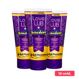 Love Lub Bubbalove Lubrificante Corporal Beijável de Uva no Atacado Kit com 10 unidades La Pimenta