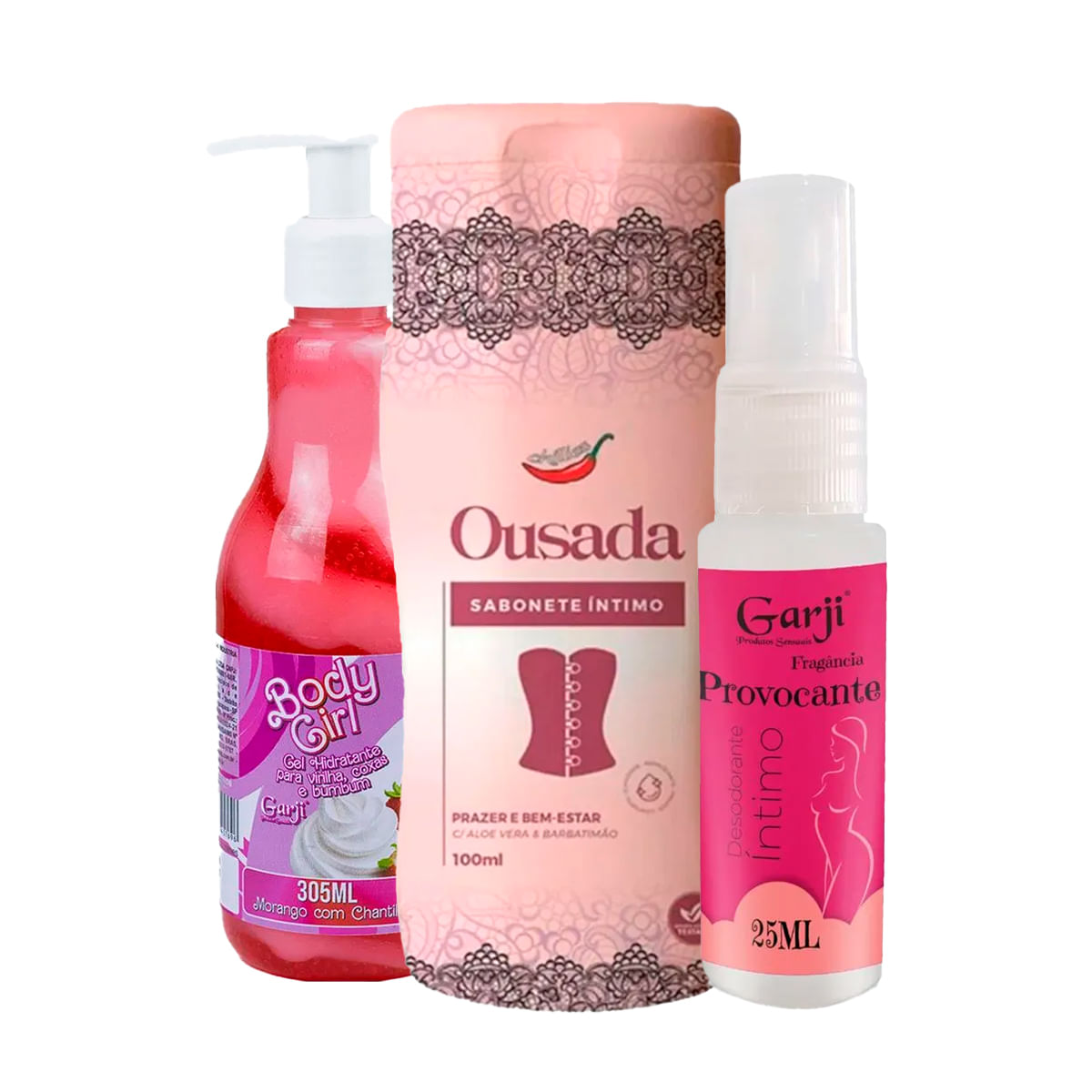 Kit Promocional com Ousada Sabonete Íntimo Body Girl e Desodorante Íntimo