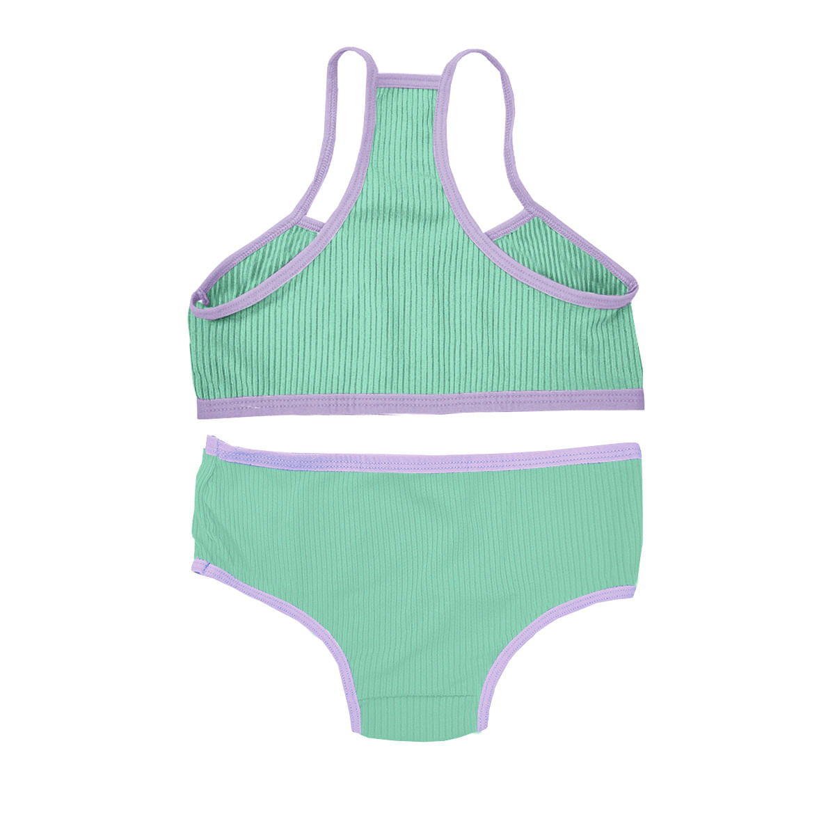Conjunto Infantil Canelado com Estampa Gata Patitex