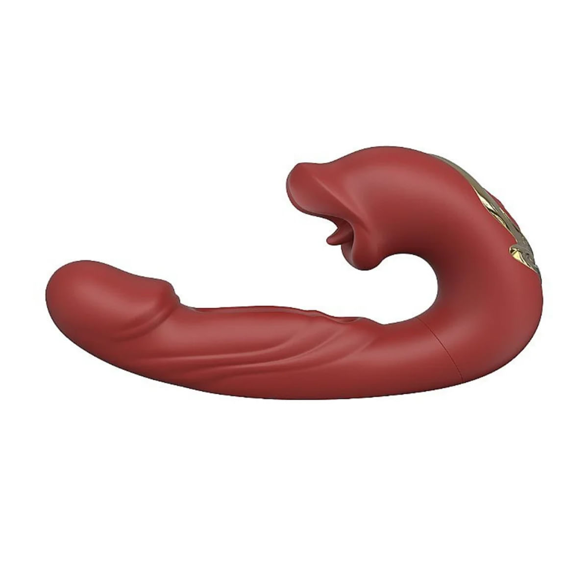 Vibrador Ponto G 3 em 1 com Glande e Boca Mágica Estimuladora