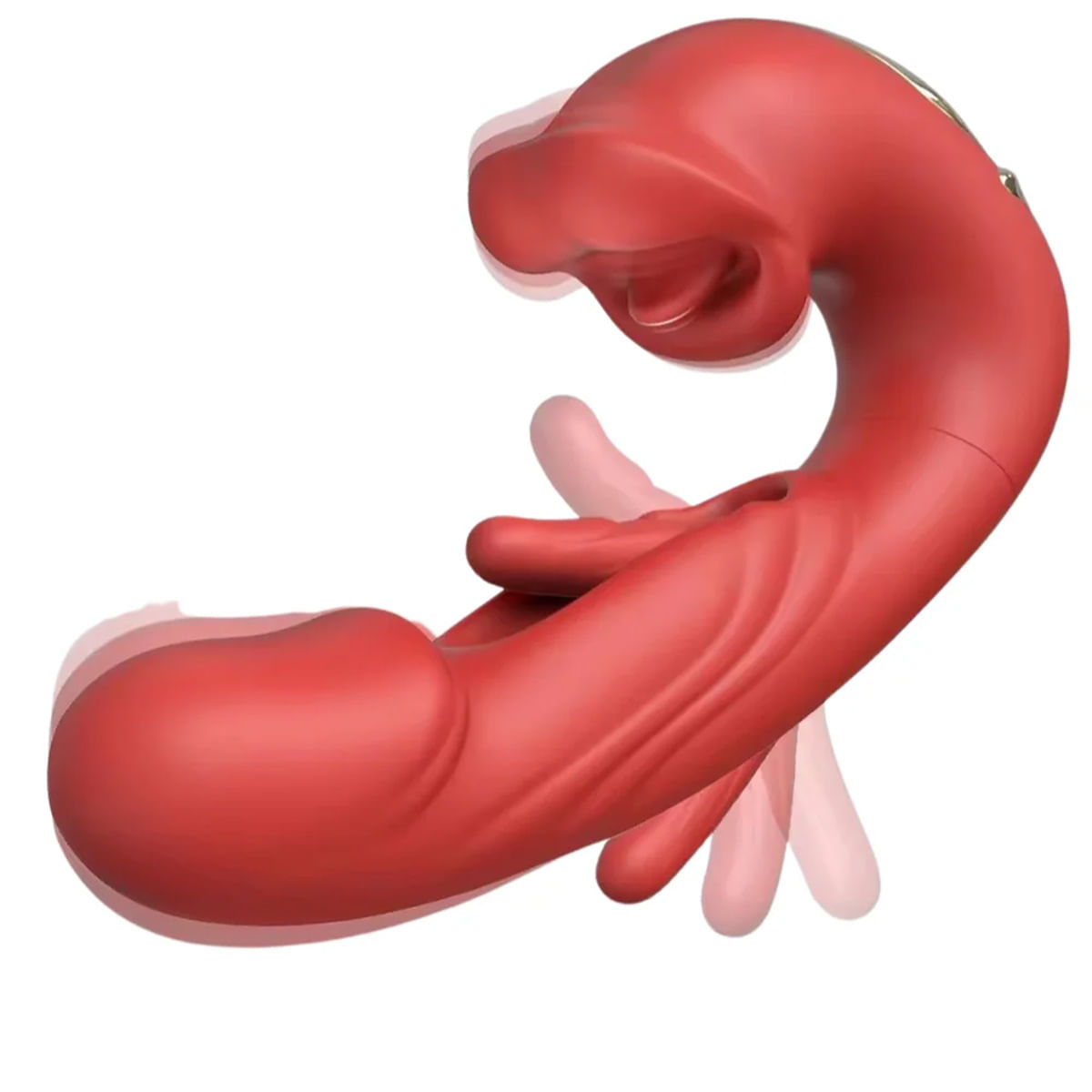 Vibrador Ponto G 3 em 1 com Glande e Boca Mágica Estimuladora