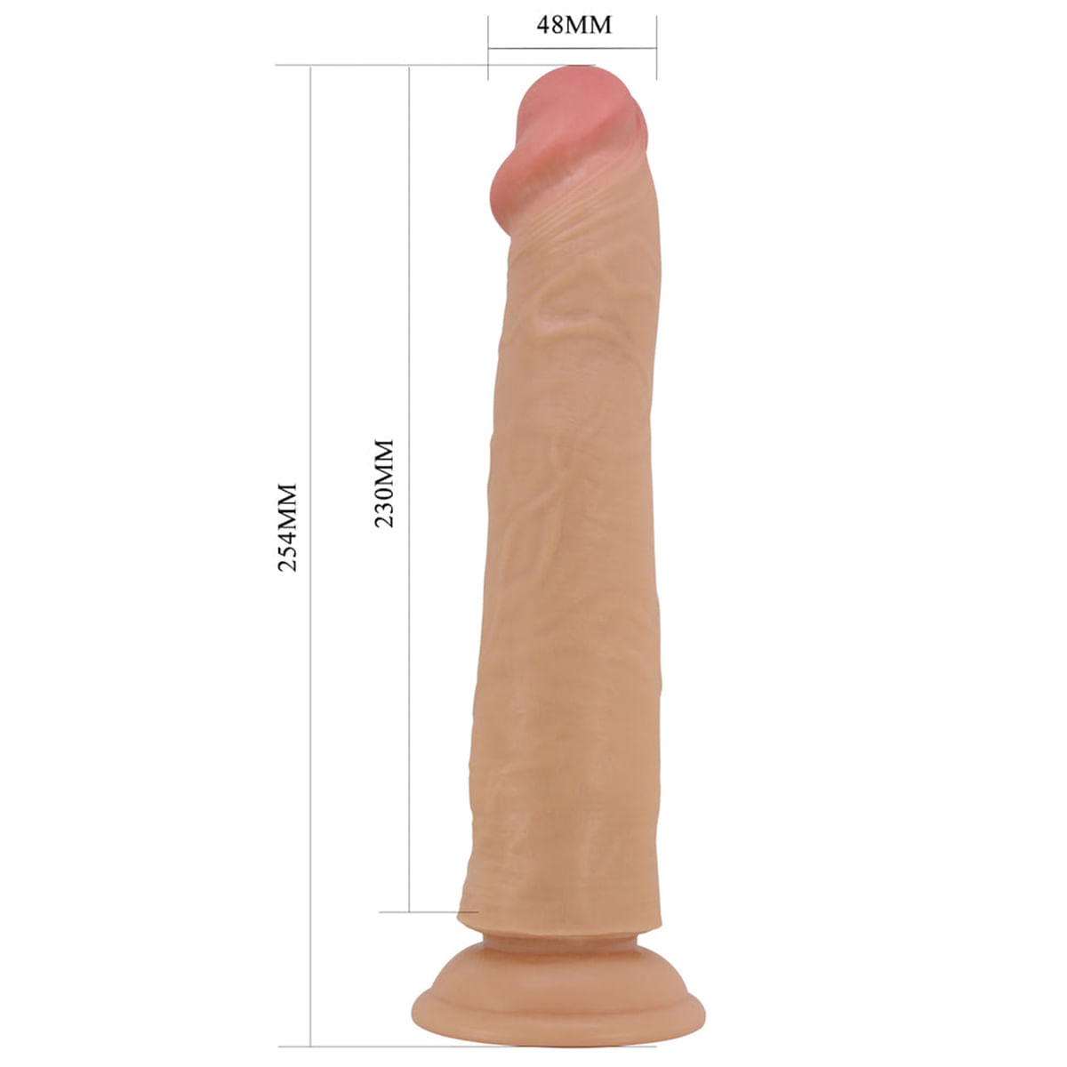 Sharife Pênis Realístico com Ventosa Vertebrado 25,4 x 4,8cm Vip Mix