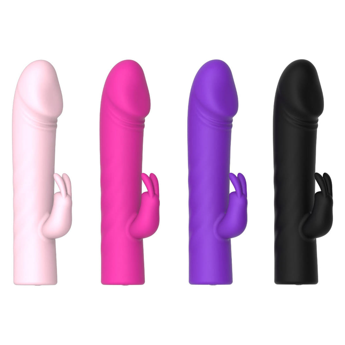 Vibrador Recarregável Mini Pênis com Estimulador Clitoriano em Formato de Coelho Vip Mix
