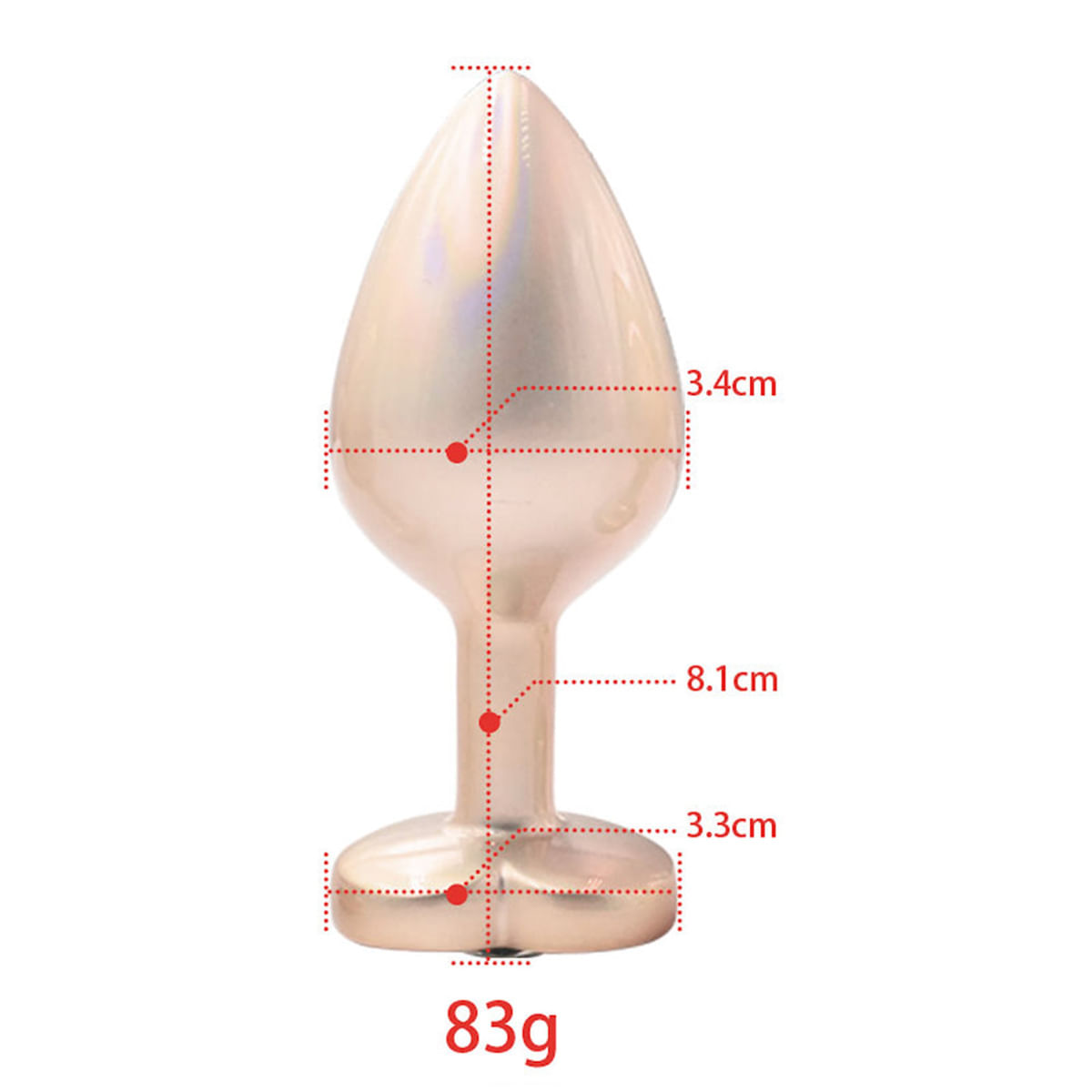 Plug Anal de Luxo com Joia em Formato de Coração Tamanho G Vip Mix