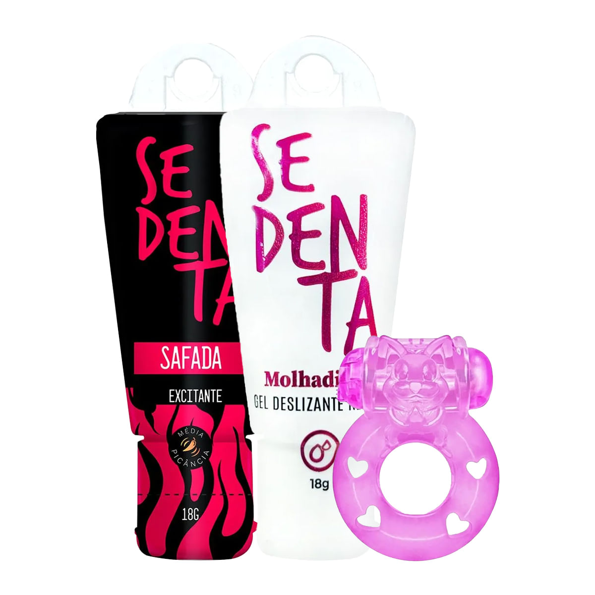 Kit Promocional com Sedenta Molhadinha Sedenta Safada e Anel Peniano - 5 Por Cliente