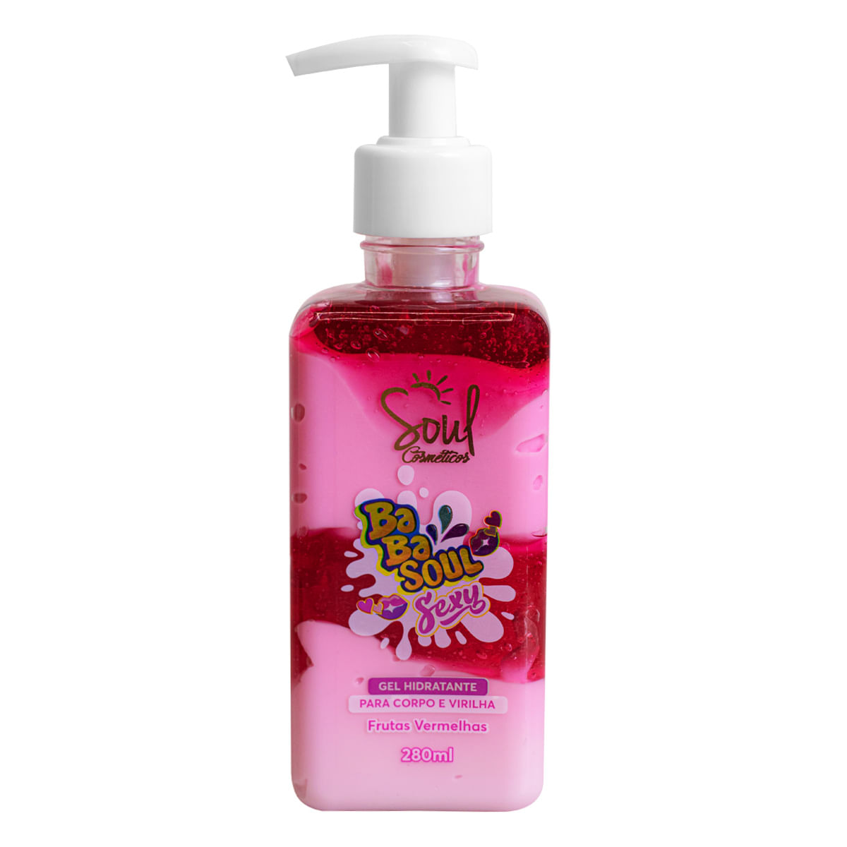 Babasoul Sexy Hidratante Beijável 280ml Soul Cosméticos - Aroma: Frutas Vermelhas Babasoul Sexy Hidratante Beijável 280ml Soul Cosméticos - Aroma: Frutas Vermelhas