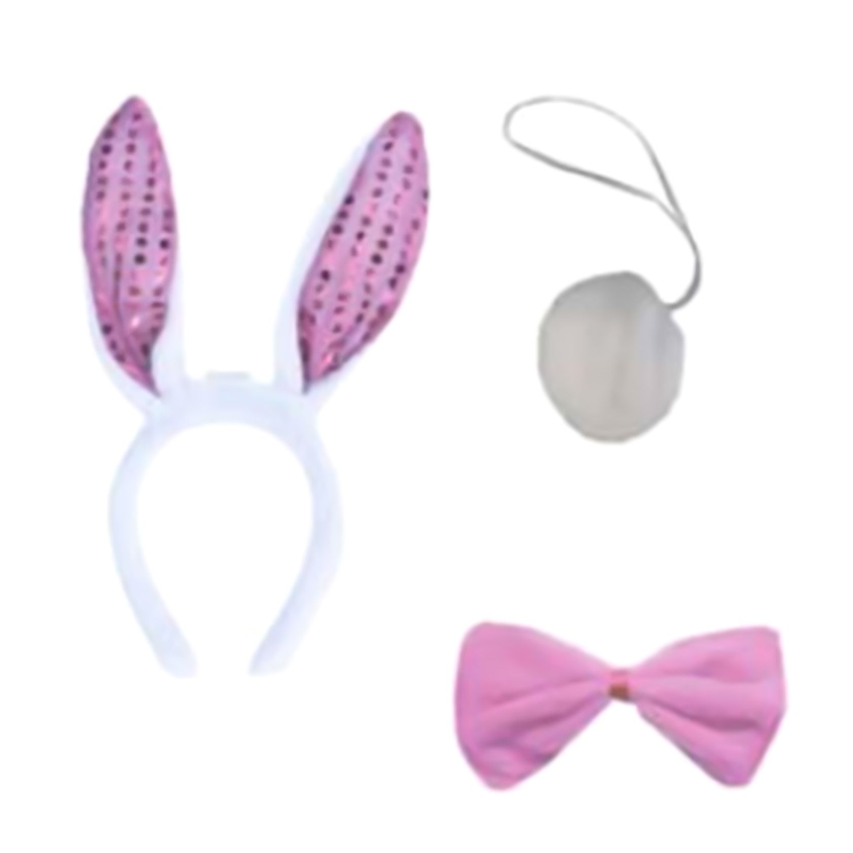 Kit Tiara de Coelho com Gravata Borboleta Ponto das Festas