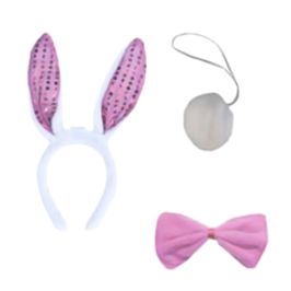 Kit Tiara de Coelho com Gravata Borboleta Ponto das Festas