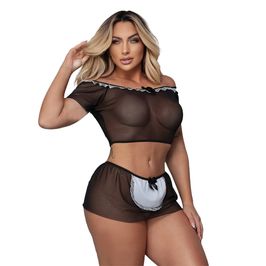 Fantasia Babá Sexy com Cropped e Saia Tallyta Moda Apimentada