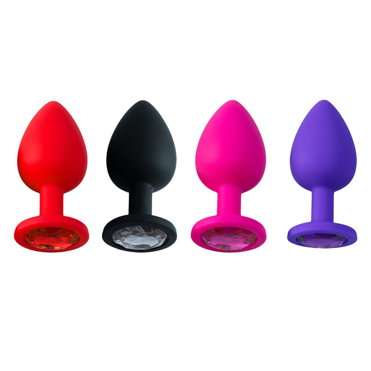 Plug Anal em Silicone com Pedra Pequeno Vip Mix