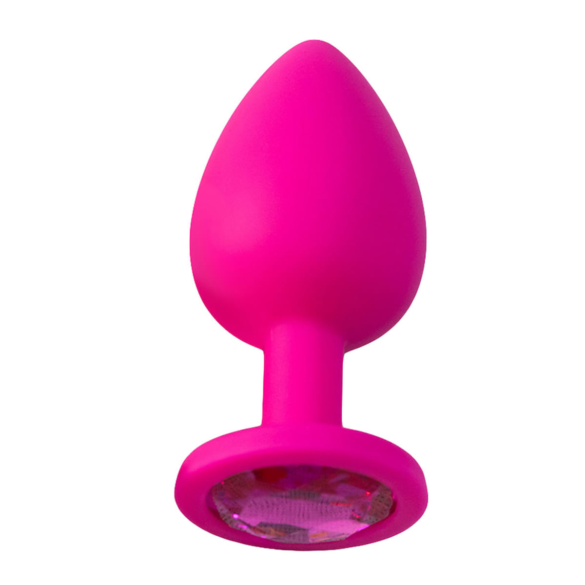 Plug Anal em Silicone com Pedra Médio Vip Mix Plug Anal em Silicone com Pedra Médio Vip Mix