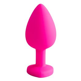 Plug Anal em Silicone com Pedra em Formato de Coração Médio Vip Mix