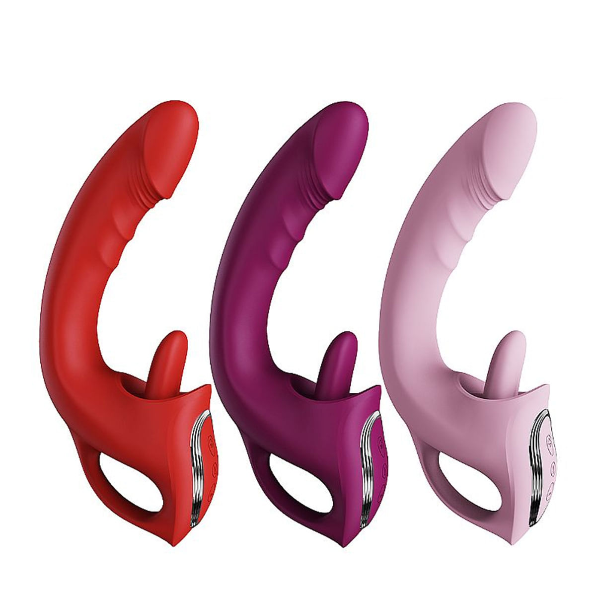 Vibrador de Ponto G e Clitóris com estimulador de Língua Vai e Vem Sexy Import