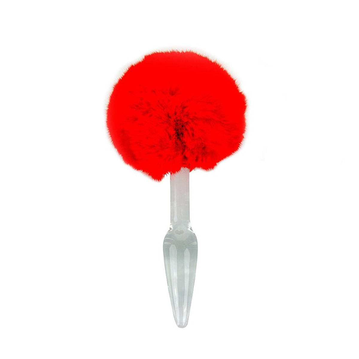 Plug Anal de Vidro com Pompom de Coelho 18,0x1,4cm Sexy Import