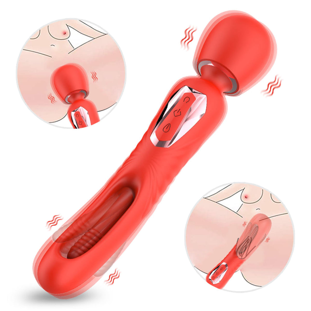 Vibrador Varinha Mágica Dennis Recarregável para Ponto G e estimulação de Clitóris Vip Mix