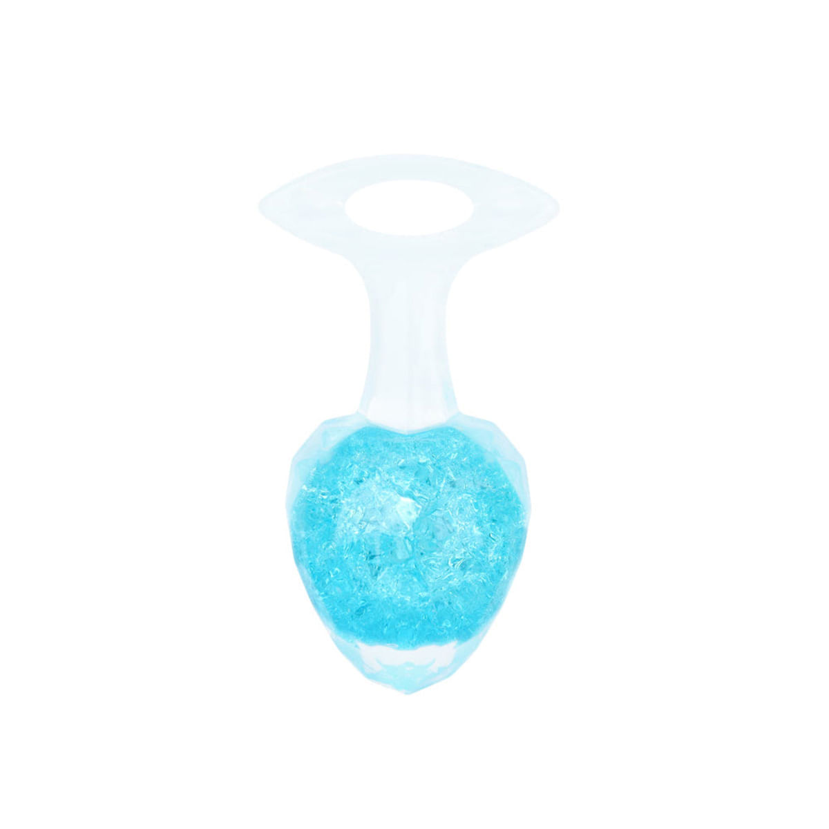 Plug Anal Pequeno de Silicone com Esfera de Vidro Interna e Alça Formato Diamante Vip Mix Plug Anal Pequeno de Silicone com Esfera de Vidro Interna e Alça Formato Diamante Vip Mix