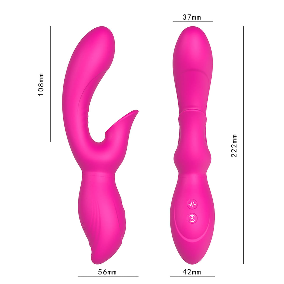 Vibrador Ponto G e Estimulador Clitoriano com 10 Modos de Vibração e 3 Modos de Pulsação Vip Mix