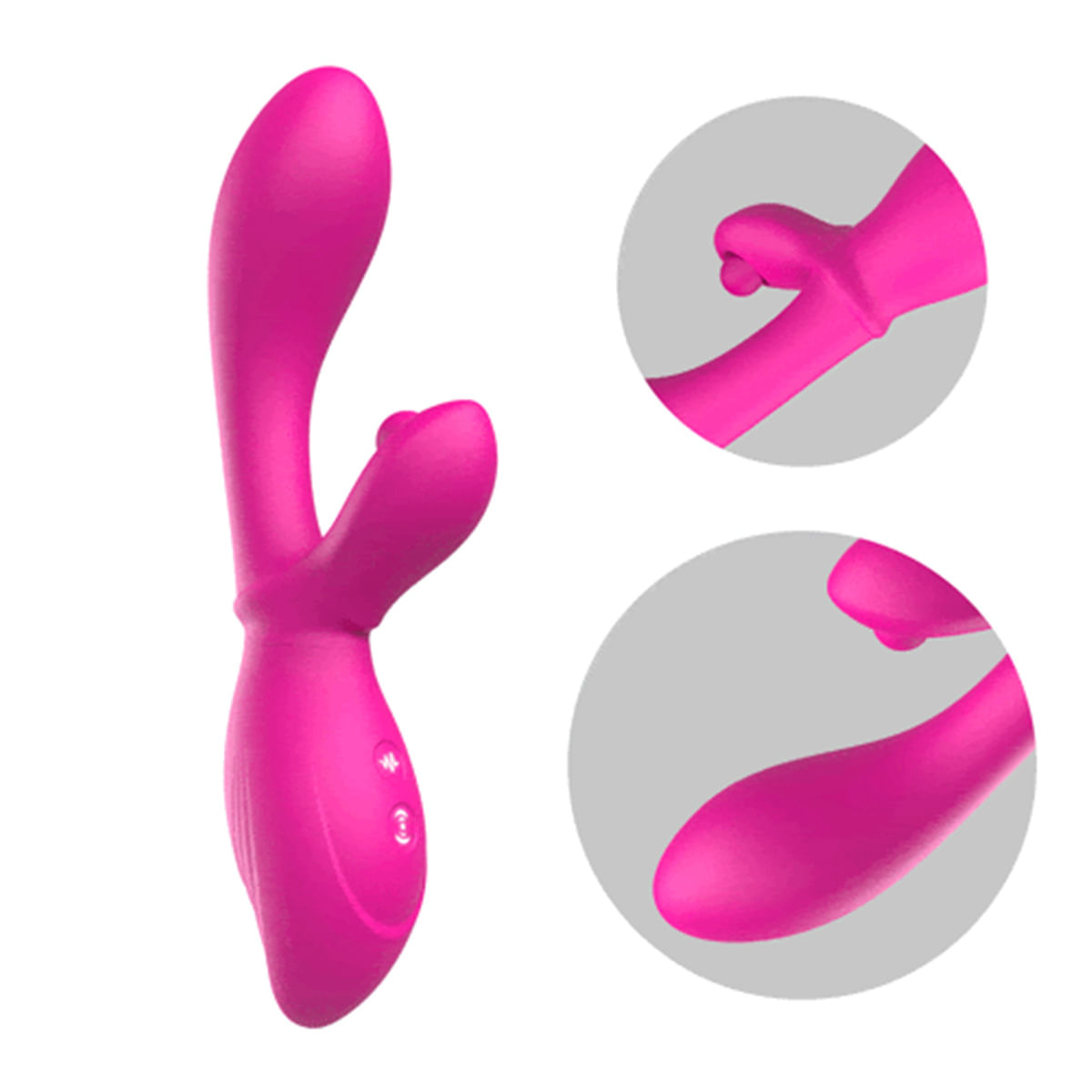 Vibrador Ponto G e Estimulador Clitoriano com 10 modos de vibração e 3 modos de Tapping Vip Mix