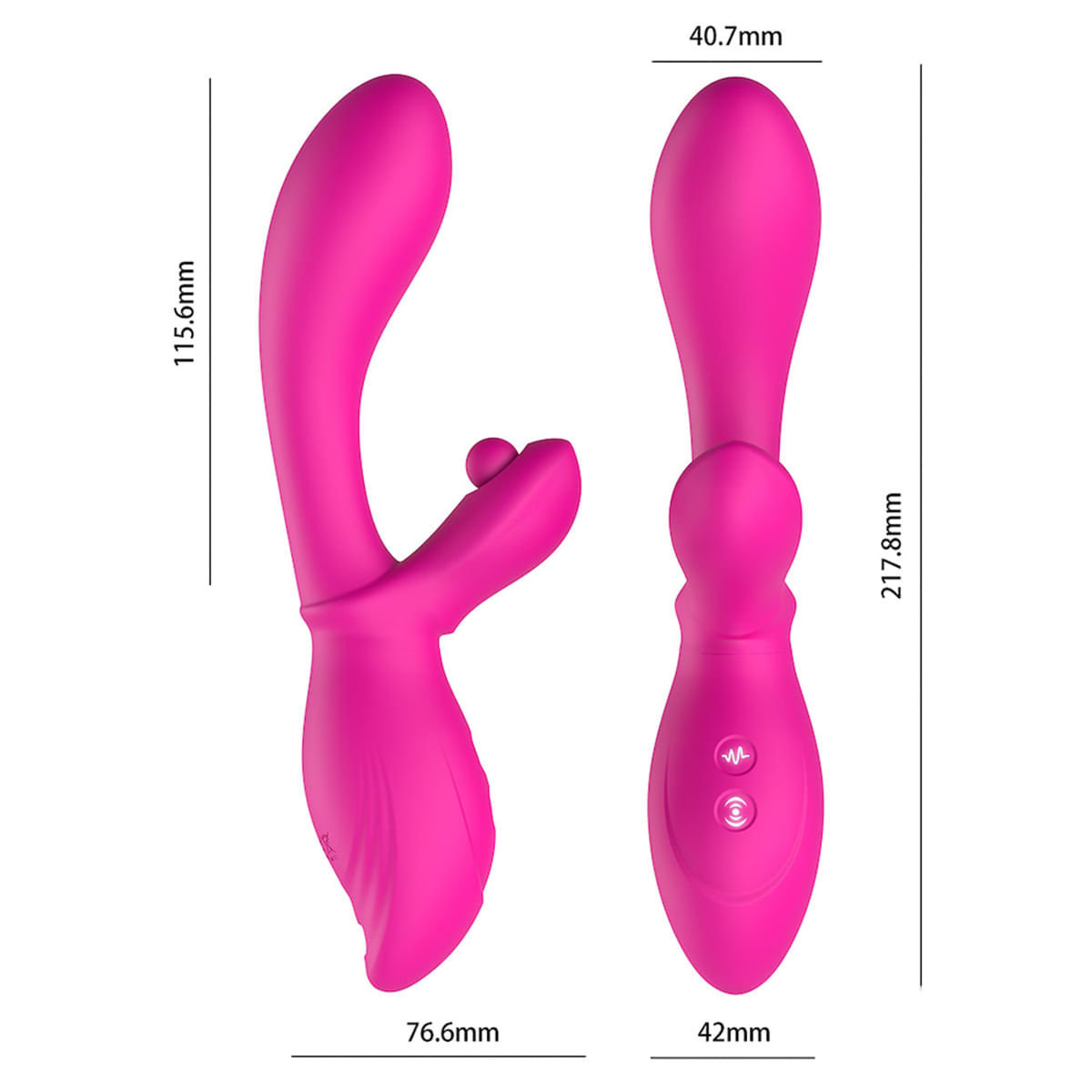 Vibrador Ponto G e Estimulador Clitoriano com 10 modos de vibração e 3 modos de Tapping Vip Mix