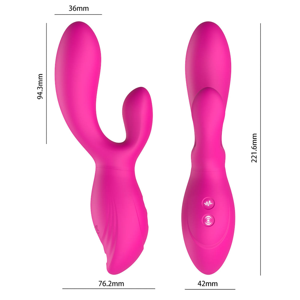 Vibrador Ponto G com 10 Modos de Vibração e 3 Modos de Estimulador Clitoriano Vip Mix