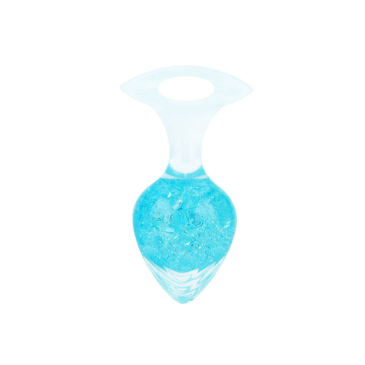 Plug Anal de Silicone com Esfera de Vidro Interna e Alça Tamanho P Vip Mix