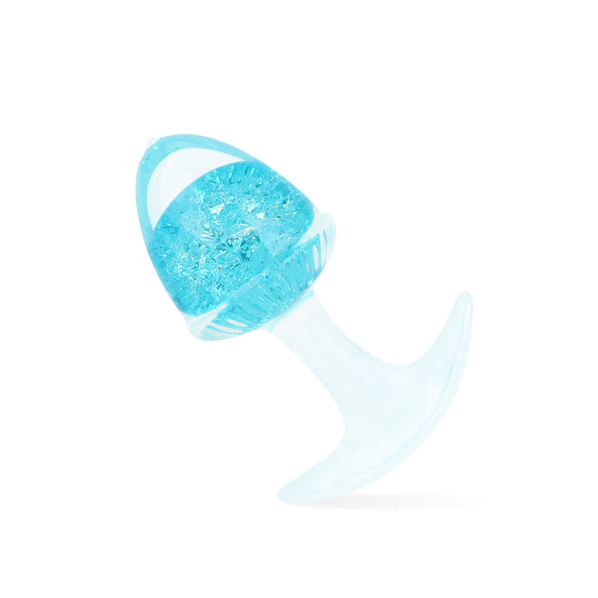 Plug Anal Pequeno de Silicone com Esfera de Vidro Interna e Alça Formato Cônico Vip Mix Plug Anal Pequeno de Silicone com Esfera de Vidro Interna e Alça Formato Cônico Vip Mix