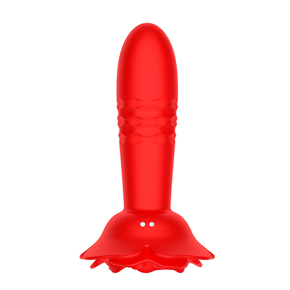 Plug Anal Flor de Silicone com 10 Modos de Vibração e Vai e Vem com Controle Remoto sem Fio Vip Mix