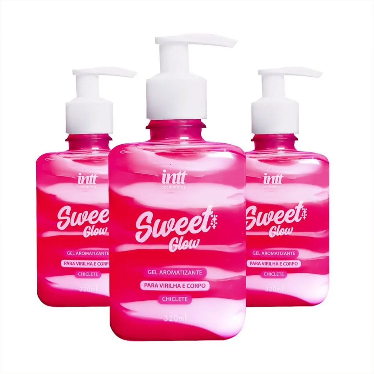 Kit Sweet Glow Gel Hidratante Beijável com 3 Unidades Intt