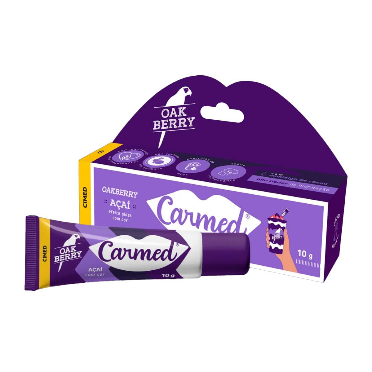 Carmed Hidratante Labial Refrescante Oakberry Açaí Efeito Gloss 10g Cimed