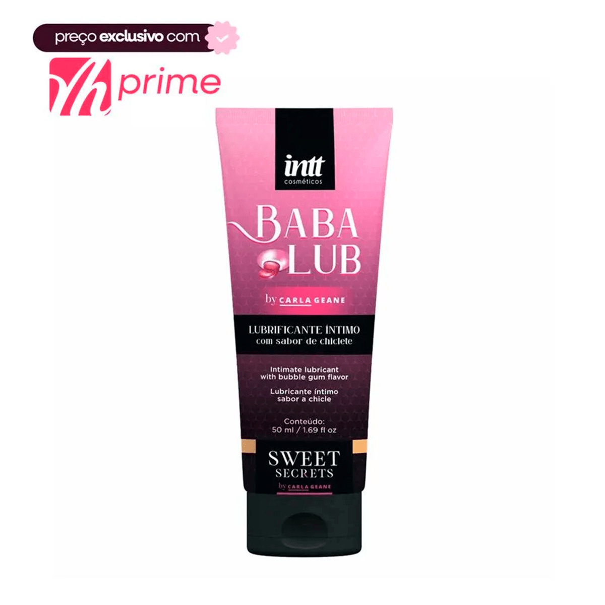 Babalub Lubrificante Beijável à Base d'Água 50ml Linha Sweet Secrets Intt