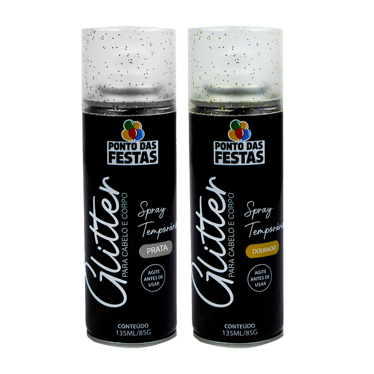 Spray de Glitter para Cabelo e Corpo 135ml PTD Festas