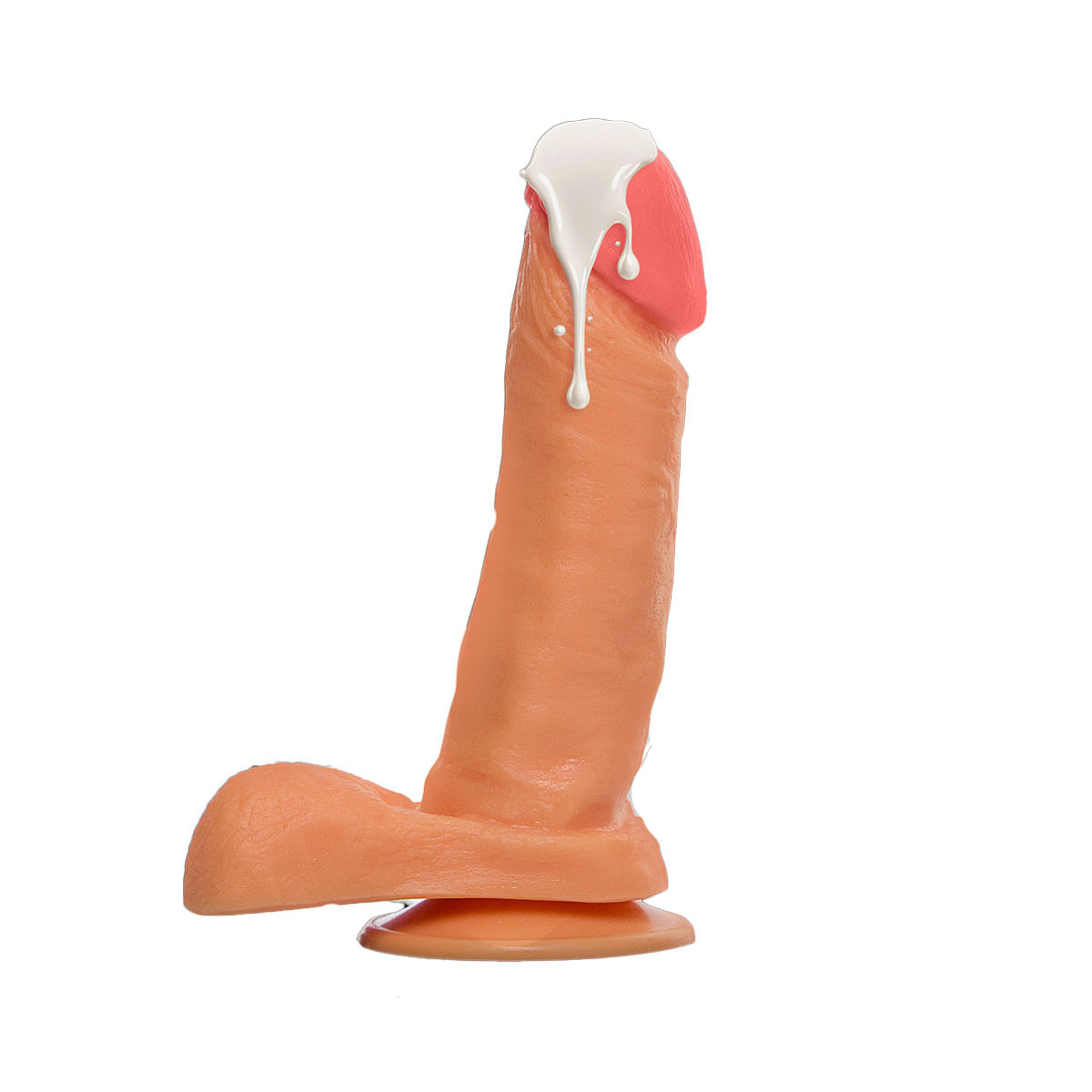 Splash Pênis Realístico que Ejacula com Escroto e Ventosa 16,5 x 4 cm Adão e Eva