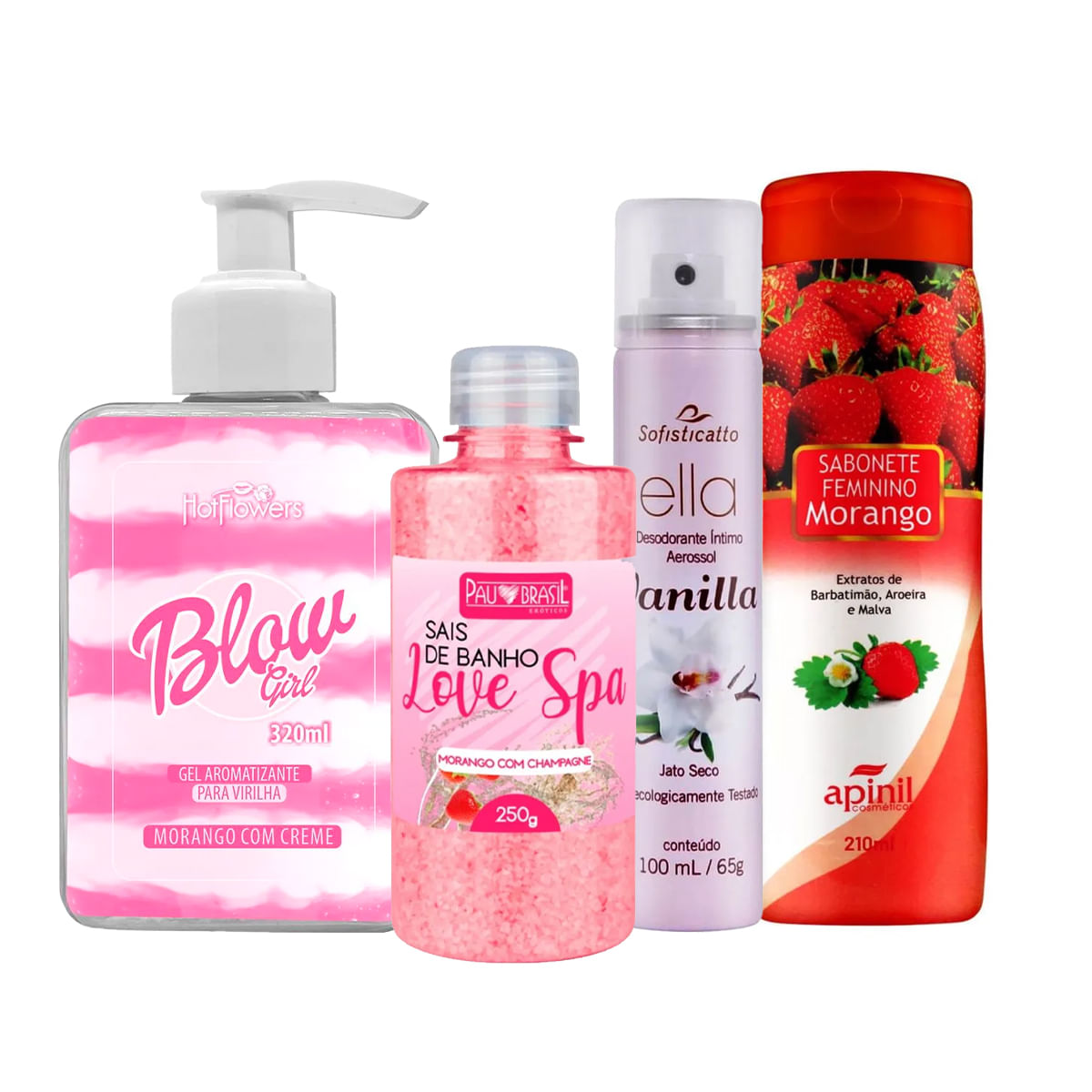 Kit Promocional com Blow Girl Sais de Banho Ella Desodorante Íntimo e Sabonete Íntimo