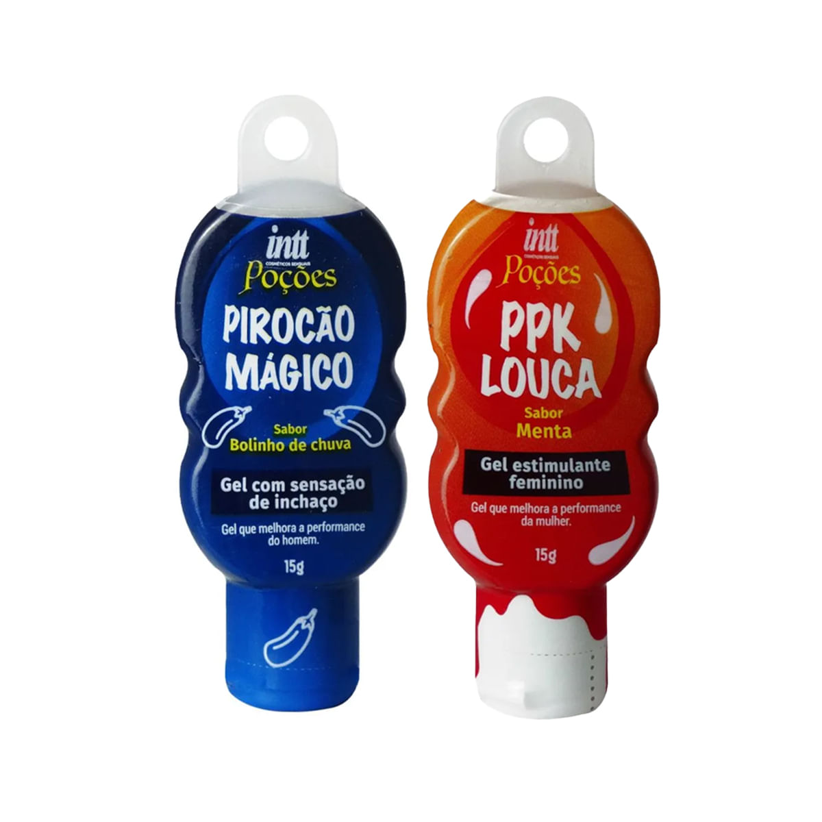 Duplinha Gel Masculino Pirocão Mágico e Gel Feminino PPK Louca