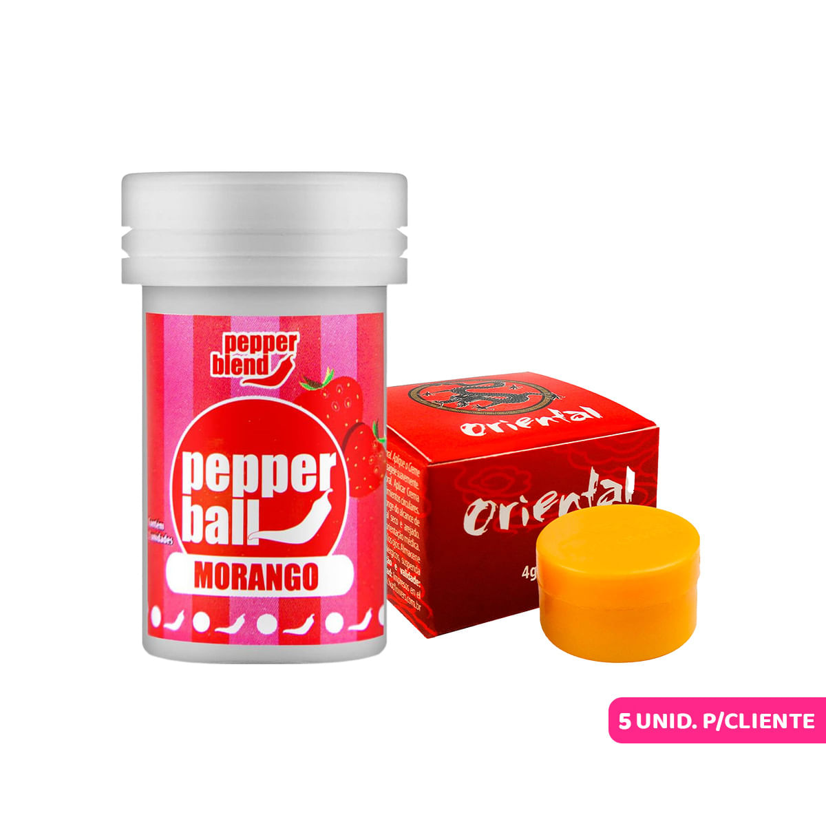 Duplinha Promocional com Pepper Ball Bolinha Explosiva e Pomada Oriental - 5 por Cliente