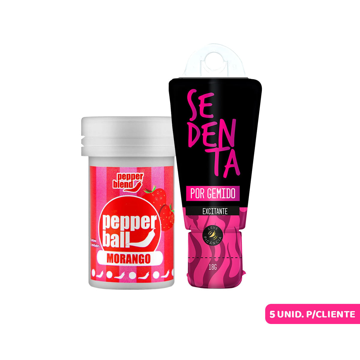 Duplinha Promocional com Pepper Ball Bolinha Explosiva e Sedenta por Gemido - 5 por Cliente