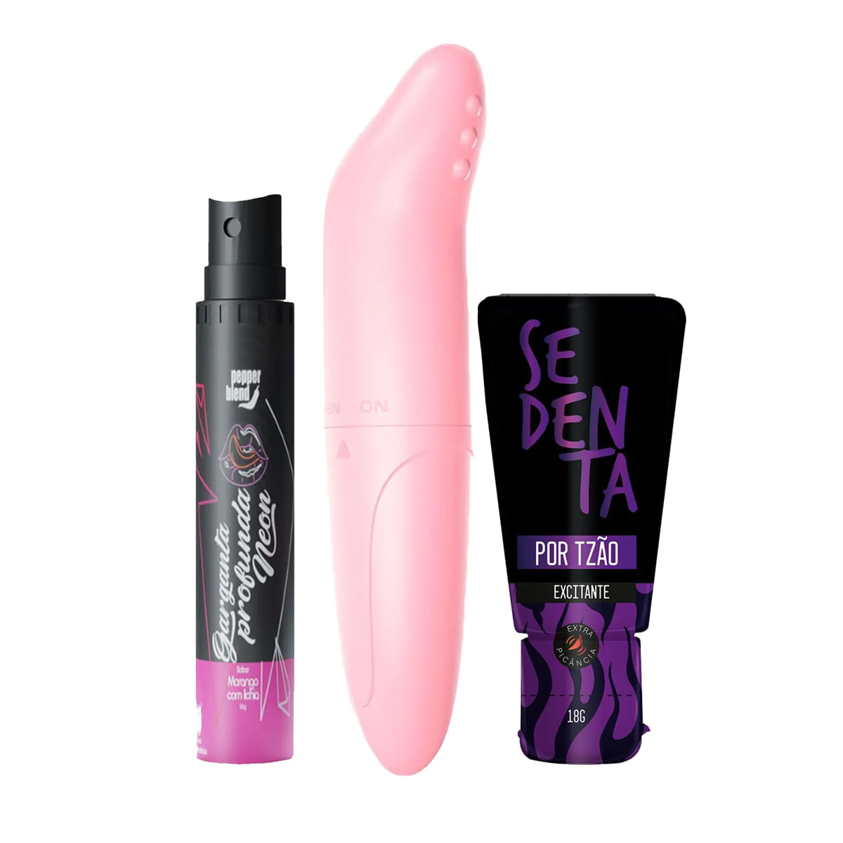Kit Promocional com Garganta Profunda Bala Líquida Vibrador YouVibe e Sedenta por Tesão  - 5 por Cli